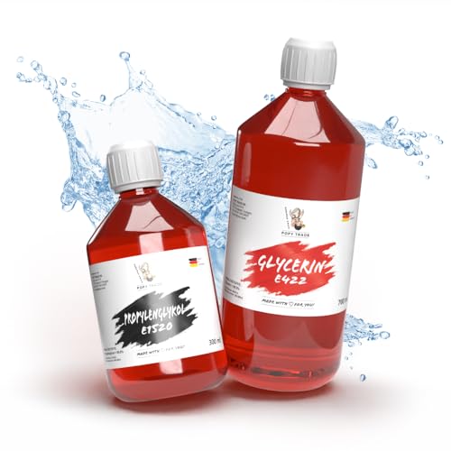 POPY TRADE 700ml pflanzliches Glycerin VG E422 & 300ml Propylenglykol PG E1520 I 99,5% Pharmaqualität I Ideal für Diffusoren, Vernebler & Nebelmaschinen sowie Hautpflege & DIY-Projekte POPY TRADE 700ml pflanzliches Glycerin VG E422 & 300ml Propylenglykol PG E1520 I 99,5% Pharmaqualität I Ideal für Diffusoren, Vernebler & Nebelmaschinen sowie Hautpflege & DIY-Projekte von POPY