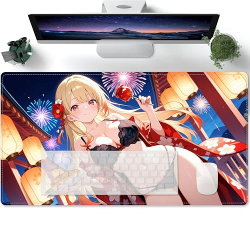 PORNHUX Mousepad XXL Sexy Anime Girl Exotic Schreibtisch Protector Matte mit Anti Rutsch Basis,Mouse Pad wasserdicht und langlebig für Gaming,Büro,Zuhause 600x300mm von PORNHUX
