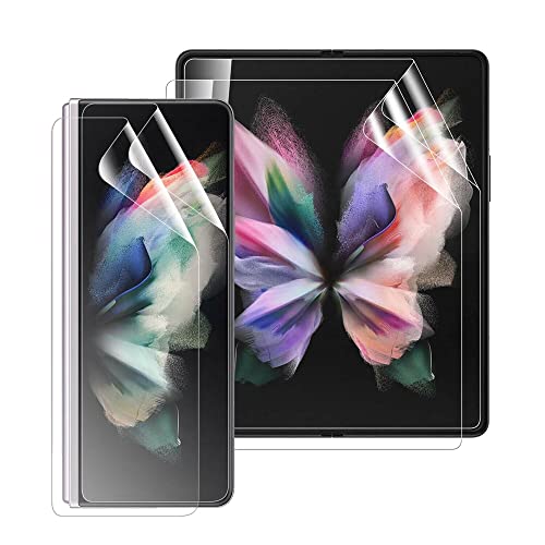 [2 Stück] Schutzfolie für Samsung Galaxy Z Fold 2 5G (KEIN GLAS) 3D Nano-Tech Folie [100% Fingerabdrucksensor] [Hohe Empfindlichkeit] [HD Klar] [Anti-Kratzer] Transparente Displayschutzfolie von PORRVDP