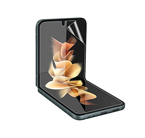 PORRVDP [2 Stück] Folie für Samsung Galaxy Z Flip 3 / Z Flip3 5G, Schutzfolie TPU Technologie [100% Fingerabdrucksensor] [Hohe Empfindlichkeit] [HD Klar] [Anti-Kratzer] als Alternative für Schutzglas von PORRVDP