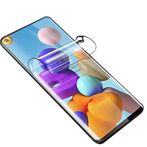PORRVDP [2 Stück] Schutzfolie für Samsung Galaxy A21s (KEIN GLAS) 3D Nano-Tech Folie [100% Fingerabdrucksensor] [Hohe Empfindlichkeit] [HD Klar] [Anti-Kratzer] Transparente Displayschutzfolie von PORRVDP