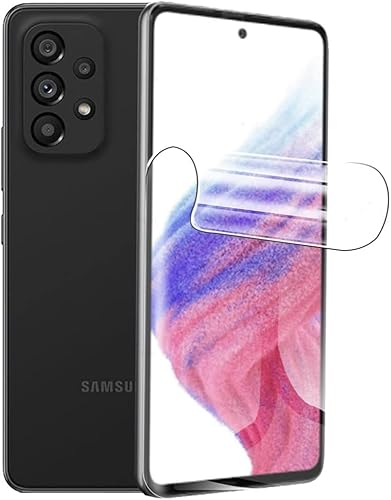 PORRVDP [2 Stück] Schutzfolie für Samsung Galaxy A53 5G (KEIN GLAS) 3D Nano-Tech Folie [100% Fingerabdrucksensor] [Hohe Empfindlichkeit] [HD Klar] [Anti-Kratzer] Transparente Displayschutzfolie von PORRVDP