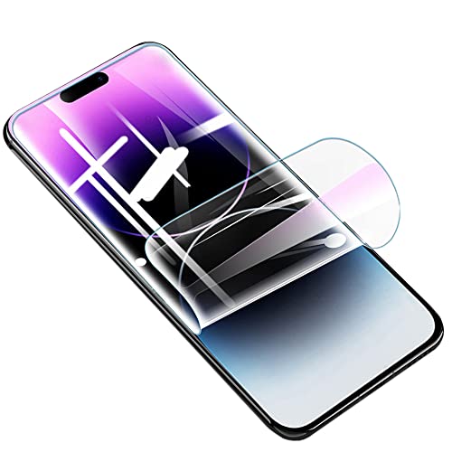 PORRVDP [2 Stück] Schutzfolie für iPhone 14 Pro (KEIN GLAS) 3D Nano-Tech Folie [100% Fingerabdrucksensor] [Hohe Empfindlichkeit] [HD Klar] [Anti-Kratzer] Transparente Displayschutzfolie von PORRVDP