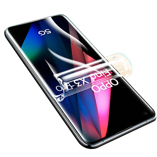 PORRVDP Displayschutzfolie aus Hydrogel für Oppo Find X3 Neo 6.55", 2 Stück weiche TPU-Schutzfolie, transparent Displayschutzfolien [kein gehärtetes Glas] [hohe Empfindlichkeit] von PORRVDP