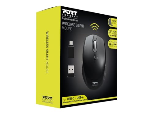 PORT DESIGNS 900713 Mouse Ambidextrous RF Wireless + USB Type-C 1600 DPI von Port Designs