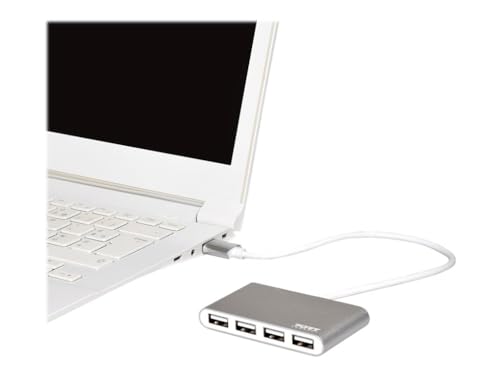 Port Designs USB-Hub, 4 Anschlüsse, 2.0, silberfarben von Port Designs