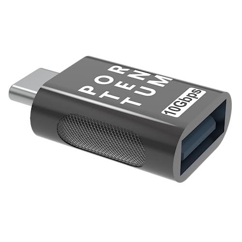 PORTENTUM USB-C auf USB Adapter 10 Gbps | 1 Stück | USB-C auf USB 3.0 Female Handy-OTG-Adapter, Thunderbolt 4/3 auf USB 3.1 PORTENTUM USB-C auf USB Adapter 10 Gbps | 1 Stück | USB-C auf USB 3.0 Female Handy-OTG-Adapter, Thunderbolt 4/3 auf USB 3.1 von PORTENTUM