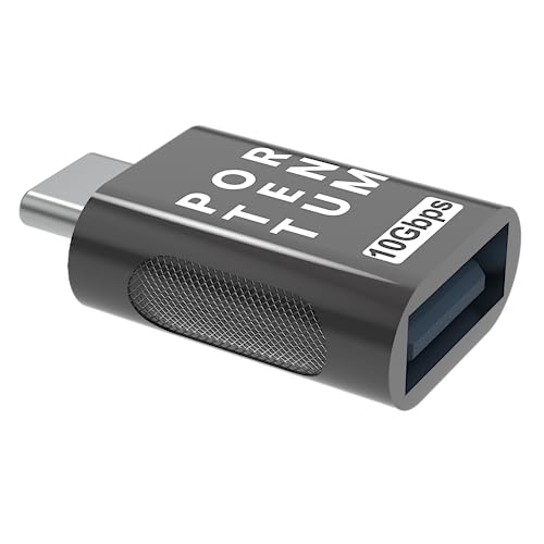 PORTENTUM USB-C auf USB Adapter 10 Gbps | 1 Stück | USB-C auf USB 3.0 Female Handy-OTG-Adapter, Thunderbolt 4/3 auf USB 3.1 von PORTENTUM