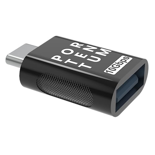 PORTENTUM USB-C auf USB Adapter 10 Gbps | 1 Stück | USB-C auf USB 3.0 Female Handy-OTG-Adapter, Thunderbolt 4/3 auf USB 3.1 von PORTENTUM