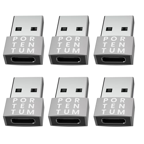 PORTENTUM USB auf USB C 6X Adapter – 480 MB Geschwindigkeit – Premium-Zink ermöglicht mit hoher Hitzebeständigkeit – Adapter USB auf USB C mit nur 4 Gramm PORTENTUM USB auf USB C 6X Adapter – 480 MB Geschwindigkeit – Premium-Zink ermöglicht mit hoher Hitzebeständigkeit – Adapter USB auf USB C mit nur 4 Gramm von PORTENTUM
