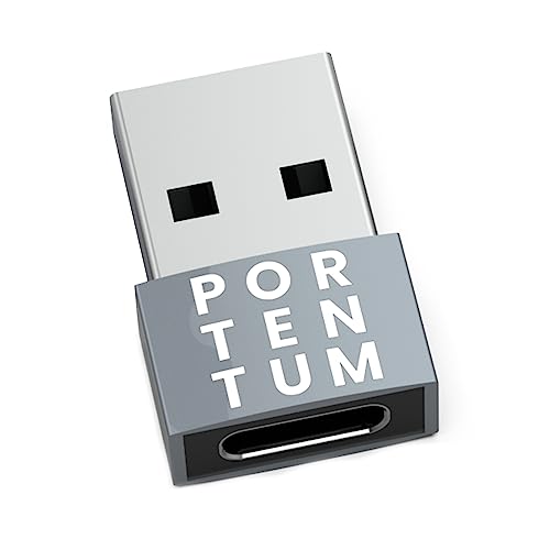 PORTENTUM USB auf USB C Adapter – 480 MB Geschwindigkeit – Premium-Zink ermöglicht mit hoher Hitzebeständigkeit – Adapter USB auf USB C mit nur 4 Gramm von PORTENTUM