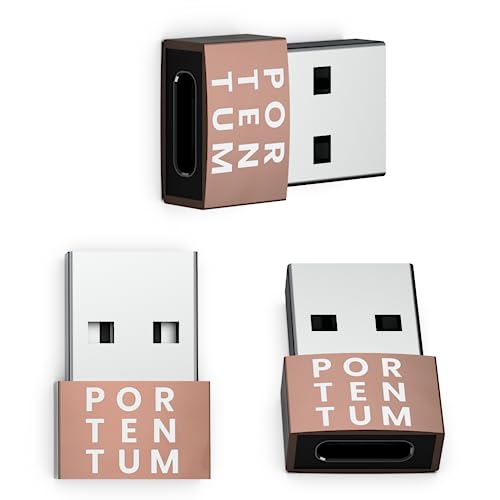 PORTENTUM USB auf USB C Adapter – 480 MB Geschwindigkeit – Premium-Zink ermöglicht mit hoher Hitzebeständigkeit – Adapter USB auf USB C mit nur 4 Gramm PORTENTUM USB auf USB C Adapter – 480 MB Geschwindigkeit – Premium-Zink ermöglicht mit hoher Hitzebeständigkeit – Adapter USB auf USB C mit nur 4 Gramm von PORTENTUM