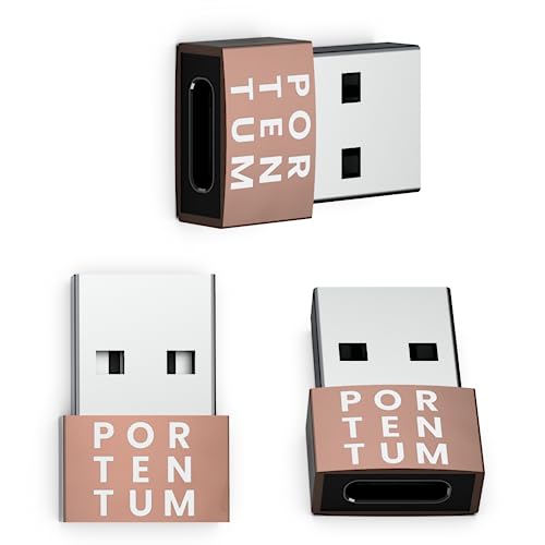 PORTENTUM USB auf USB C Adapter – 480 MB Geschwindigkeit – Premium-Zink ermöglicht mit hoher Hitzebeständigkeit – Adapter USB auf USB C mit nur 4 Gramm von PORTENTUM