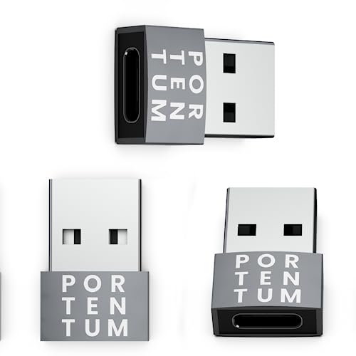 PORTENTUM USB auf USB C Adapter – 480 MB Geschwindigkeit – Premium-Zink ermöglicht mit hoher Hitzebeständigkeit – Adapter USB auf USB C mit nur 4 Gramm PORTENTUM USB auf USB C Adapter – 480 MB Geschwindigkeit – Premium-Zink ermöglicht mit hoher Hitzebeständigkeit – Adapter USB auf USB C mit nur 4 Gramm von PORTENTUM