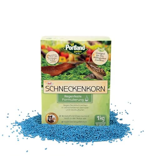PORTLAND GARDEN Schneckenkorn NATUR | Hochwirksames & Natürliches Mittel gegen Schnecken | Regenfest & Haustierfreundlich | Ideal für Gemüse- und Kräuterbeete, Ziergärten & Hochbeete (1000 Gramm) von PORTLAND GARDEN