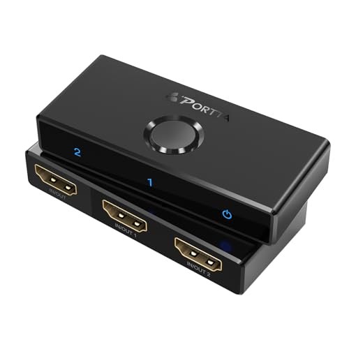HDMI Switch 4K 60Hz, PORTTA Bi-Directional HDMI Splitter 1 in 2 Out, HDMI 2.0 Switch 2 in 1 Out Hub Supports HDR HDCP2.3 3D for Blu-ray Xbox PS4 PS5 Roku Fire Stick HDTV Monitor - Black HDMI Switch 4K 60Hz, PORTTA Bi-Directional HDMI Splitter 1 in 2 Out, HDMI 2.0 Switch 2 in 1 Out Hub Supports HDR HDCP2.3 3D for Blu-ray Xbox PS4 PS5 Roku Fire Stick HDTV Monitor - Black von PORTTA