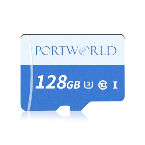 Micro-SD-Karte, 128 GB, Klasse 10, TF-Karte, Hochgeschwindigkeits-Micro-SD-Speicherkarte für Kamera/Handy von PORTWORLD