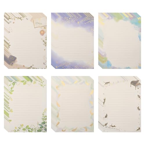 48 Stück Briefpapier Vintage Schreibpapier A5 Liniert Brief Papier Schreibwaren Set Kinder Wunschzettel Karten Papier Blanko Grußkarten Set Für Bürobedarf Schreibwaren von PORUPAEL