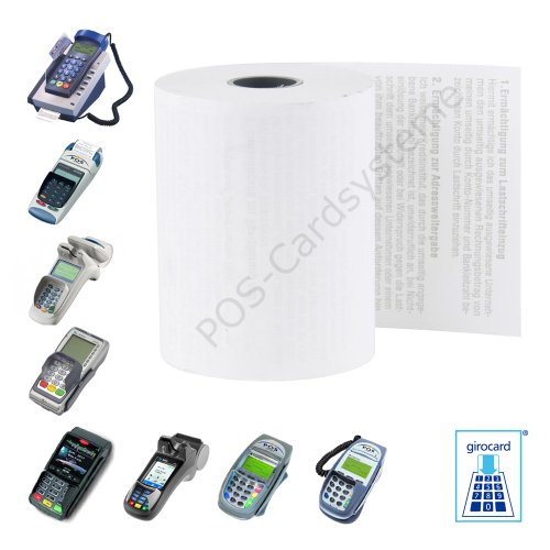 20 EC-Cash Thermorollen im Karton 57mm x 18m x 12mm für EC-Gerät Ingenico ICT 220 mit Lastschrifttext ELV von POS-Cardsysteme