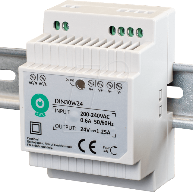 DIN30W12 - Schaltnetzteil, Hutschiene, 30 W, 12 V, 2,5 A von POS POWER