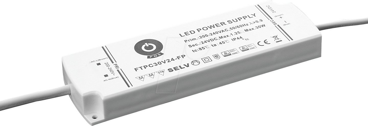 FTPC30V12-FP - LED-Netzteil, 30 W, 12 V DC, 2,5 A, IP44 von POS POWER