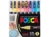 Marker Uni Posca PC-3M Soft Colors med 8 stk. ass. farver von POSCA