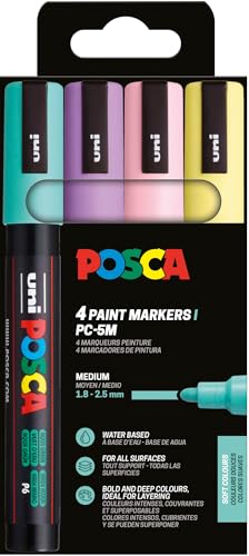 POSCA 182546 - POSCA Marker Set, 4 Acrylstifte Pastell PC-5M, Permanent Marker 1,8 - 2,5 mm Rundspitze POSCA 182546 - POSCA Marker Set, 4 Acrylstifte Pastell PC-5M, Permanent Marker 1,8 - 2,5 mm Rundspitze von POSCA
