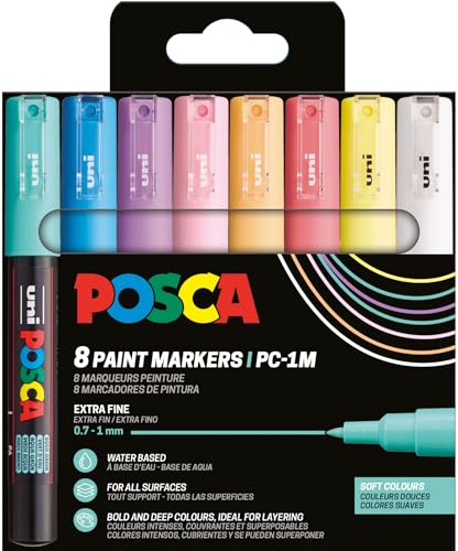 POSCA 186752 - POSCA Marker Set, 8 Acrylstifte PC-1MC, Permanent Marker 0,7 - 1 mm Rundspitze POSCA 186752 - POSCA Marker Set, 8 Acrylstifte PC-1MC, Permanent Marker 0,7 - 1 mm Rundspitze von POSCA