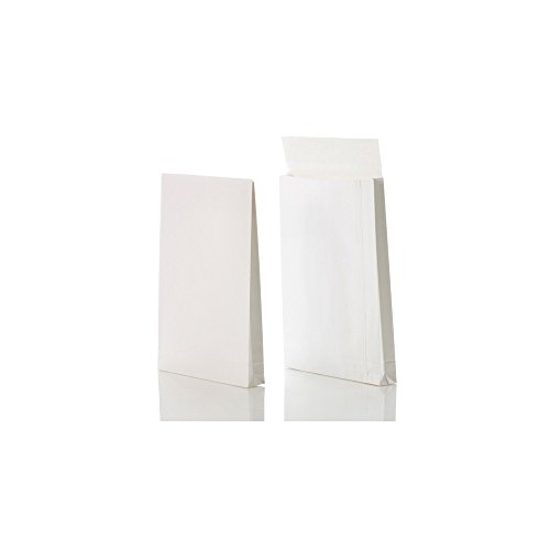 Faltentasche mit Klotzboden B4 (353x250x40mm) haftklebend weiß 150g 250 Stück von POSTHORN BY BONG