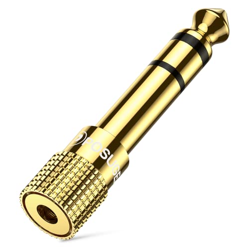 POSUGEAR Klinke Adapter 3.5mm auf 6.35mm 1 Stück, 6.35 Klinkenstecker auf 3.5 Klinken Buchse aux Audio Adapter mit Vergoldete Kontakte für Kopfhörer oder Lautsprecher von POSUGEAR