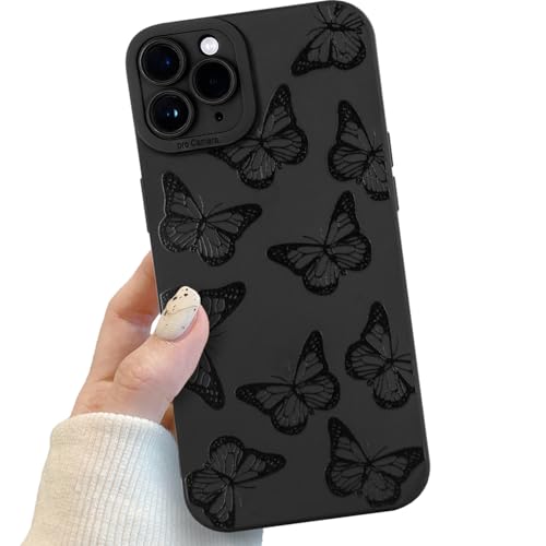 Handyhülle für iPhone 11 Pro Max Schwarz matt mit Kameraschutz, Handyhülle mit Schmetterling Niedliches Design für Frauen Mädchen, Kratzfeste Schutzhülle für iPhone 11 Pro Max Handyhülle für iPhone 11 Pro Max Schwarz matt mit Kameraschutz, Handyhülle mit Schmetterling Niedliches Design für Frauen Mädchen, Kratzfeste Schutzhülle für iPhone 11 Pro Max von POTOK