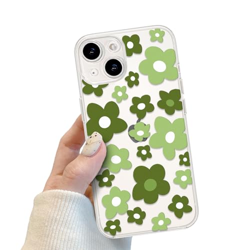 POTOK Kompatibel für iPhone 15 Hülle, Niedliche Blumen Muster Silikon Floral Handyhülle für Frauen Mädchen, Weiches TPU Grüne Blumen Schutzhülle für iPhone 15 POTOK Kompatibel für iPhone 15 Hülle, Niedliche Blumen Muster Silikon Floral Handyhülle für Frauen Mädchen, Weiches TPU Grüne Blumen Schutzhülle für iPhone 15 von POTOK