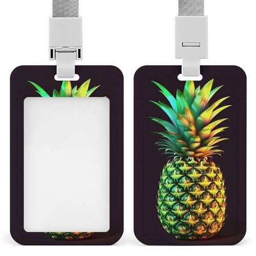 Ananas-Ausweishalter mit Umhängeband, vertikaler Kunststoff-Kartenschutz, langlebiger Ausweishalter für Lehrer, Krankenschwester, Beamte, Sicherheitspersonal Ananas-Ausweishalter mit Umhängeband, vertikaler Kunststoff-Kartenschutz, langlebiger Ausweishalter für Lehrer, Krankenschwester, Beamte, Sicherheitspersonal von POTSCBVW