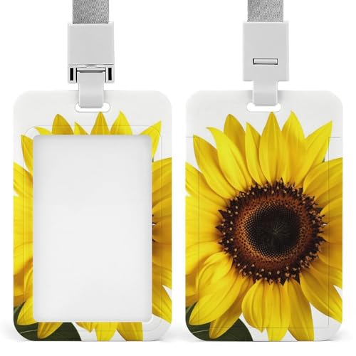 Ausweishalter mit Sonnenblumen-Motiv, vertikaler Kunststoff-Kartenschutz, langlebiger Ausweishalter für Lehrer, Krankenschwester, Beamte, Sicherheitspersonal Ausweishalter mit Sonnenblumen-Motiv, vertikaler Kunststoff-Kartenschutz, langlebiger Ausweishalter für Lehrer, Krankenschwester, Beamte, Sicherheitspersonal von POTSCBVW