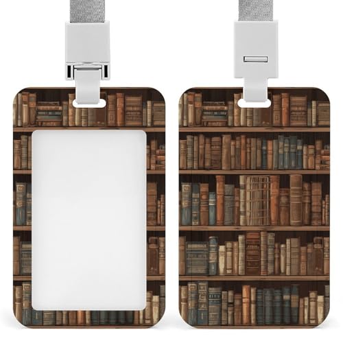 Bibliotheks-Bücherregal-Ausweishalter mit Umhängeband, vertikaler Kunststoff-Kartenschutz, langlebiger Ausweishalter für Lehrer, Krankenschwester, Beamte, Sicherheitspersonal Bibliotheks-Bücherregal-Ausweishalter mit Umhängeband, vertikaler Kunststoff-Kartenschutz, langlebiger Ausweishalter für Lehrer, Krankenschwester, Beamte, Sicherheitspersonal von POTSCBVW