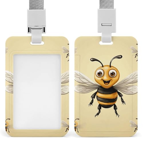 Bienen-Ausweishalter mit Umhängeband, vertikaler Kunststoff-Kartenschutz, langlebiger Ausweishalter für Lehrer, Krankenschwester, Beamte, Sicherheitspersonal Bienen-Ausweishalter mit Umhängeband, vertikaler Kunststoff-Kartenschutz, langlebiger Ausweishalter für Lehrer, Krankenschwester, Beamte, Sicherheitspersonal von POTSCBVW