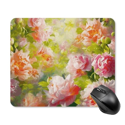 Bright Peonies Mauspad, quadratisch, Gaming-Mauspad, ultradünn, glatte Oberfläche und rutschfeste Gummiunterseite, wasserdicht, bequem, Mauspad für Computer, Laptop, 25 x 30 cm Bright Peonies Mauspad, quadratisch, Gaming-Mauspad, ultradünn, glatte Oberfläche und rutschfeste Gummiunterseite, wasserdicht, bequem, Mauspad für Computer, Laptop, 25 x 30 cm von POTSCBVW