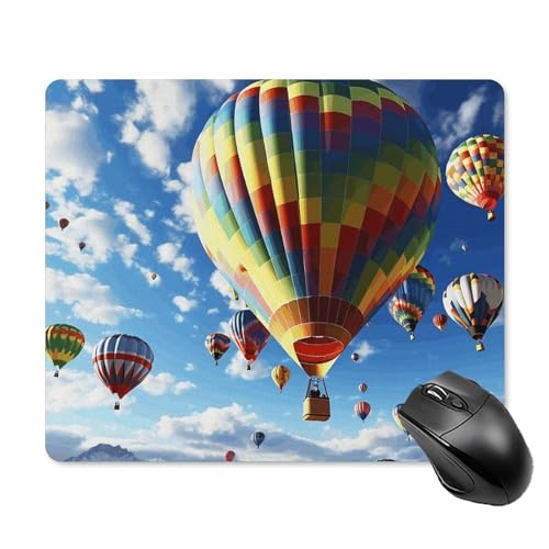 Buntes Heißluftballon-Mauspad, quadratisch, Gaming-Mauspad, ultradünn, glatte Oberfläche und rutschfeste Gummiunterseite, wasserdicht, bequem, Mauspad für Computer, Laptop, 18 x 22 cm Buntes Heißluftballon-Mauspad, quadratisch, Gaming-Mauspad, ultradünn, glatte Oberfläche und rutschfeste Gummiunterseite, wasserdicht, bequem, Mauspad für Computer, Laptop, 18 x 22 cm von POTSCBVW