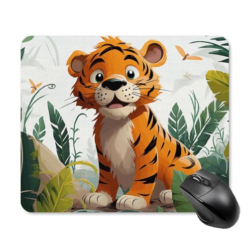 Cartoon-Tiger-Mauspad, quadratisch, Gaming-Mauspad, ultradünn, glatte Oberfläche und rutschfeste Gummiunterseite, wasserdicht, bequem, Mauspad für Computer, Laptop, 25 x 30 cm Cartoon-Tiger-Mauspad, quadratisch, Gaming-Mauspad, ultradünn, glatte Oberfläche und rutschfeste Gummiunterseite, wasserdicht, bequem, Mauspad für Computer, Laptop, 25 x 30 cm von POTSCBVW