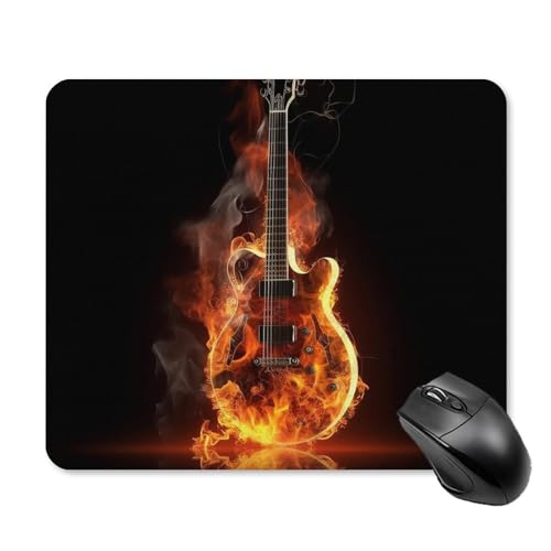 Fire Guitar Mauspad, quadratisch, Gaming-Mauspad, ultradünn, glatte Oberfläche und rutschfeste Gummiunterseite, wasserdicht, bequem, Mauspad für Computer, Laptop, 25 x 30 cm Fire Guitar Mauspad, quadratisch, Gaming-Mauspad, ultradünn, glatte Oberfläche und rutschfeste Gummiunterseite, wasserdicht, bequem, Mauspad für Computer, Laptop, 25 x 30 cm von POTSCBVW