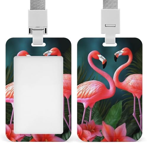 Flamingo Flowers_75091506 Ausweishalter mit Umhängeband, vertikaler Kunststoff-Kartenschutz, langlebiger Ausweishalter für Lehrer, Krankenschwester, Beamte, Sicherheitspersonal Flamingo Flowers_75091506 Ausweishalter mit Umhängeband, vertikaler Kunststoff-Kartenschutz, langlebiger Ausweishalter für Lehrer, Krankenschwester, Beamte, Sicherheitspersonal von POTSCBVW