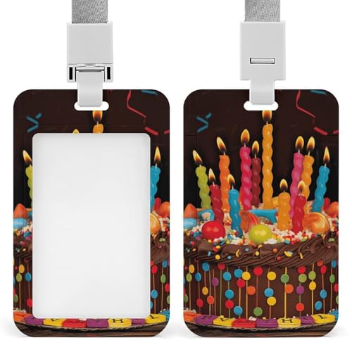 Happy Birthday Big Cake Badge Holder with Breakaway Lanyard, Plastic Vertical Card Protector Durable ID Badge Holder for Teacher, Nurse, Officer, Security Staff Happy Birthday Big Cake Badge Holder with Breakaway Lanyard, Plastic Vertical Card Protector Durable ID Badge Holder for Teacher, Nurse, Officer, Security Staff von POTSCBVW