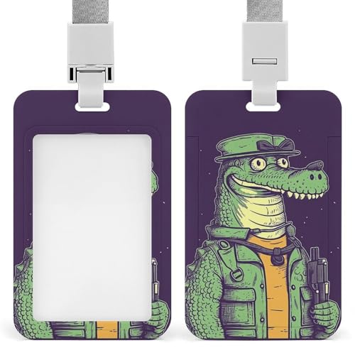Krokodil-Halter mit Umhängeband, vertikaler Kunststoff-Kartenschutz, langlebiger Ausweishalter für Lehrer, Krankenschwester, Beamte, Sicherheitspersonal Krokodil-Halter mit Umhängeband, vertikaler Kunststoff-Kartenschutz, langlebiger Ausweishalter für Lehrer, Krankenschwester, Beamte, Sicherheitspersonal von POTSCBVW