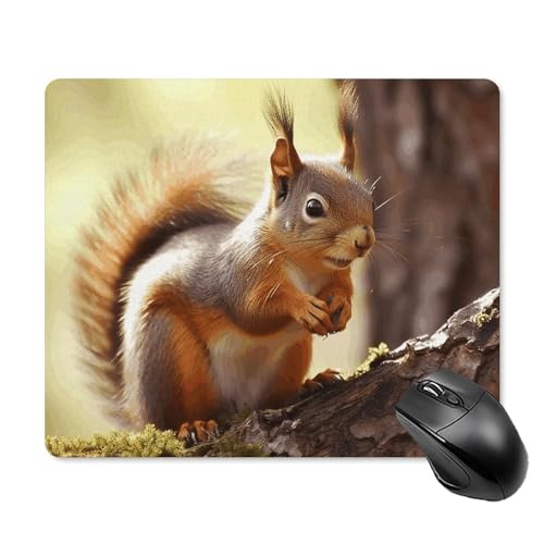 Lustiges Eichhörnchen-Mauspad, quadratisch, Gaming-Mauspad, ultradünn, glatte Oberfläche und rutschfeste Gummiunterseite, wasserdicht, bequem, Mauspad für Computer, Laptop, 18 x 22 cm Lustiges Eichhörnchen-Mauspad, quadratisch, Gaming-Mauspad, ultradünn, glatte Oberfläche und rutschfeste Gummiunterseite, wasserdicht, bequem, Mauspad für Computer, Laptop, 18 x 22 cm von POTSCBVW
