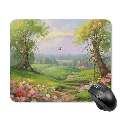 Mauspad mit Federlandschaft, quadratisch, Gaming-Mauspad, ultradünn, glatte Oberfläche und rutschfeste Gummiunterseite, wasserdicht, bequem, Mauspad für Computer, Laptop, 20 x 25 cm Mauspad mit Federlandschaft, quadratisch, Gaming-Mauspad, ultradünn, glatte Oberfläche und rutschfeste Gummiunterseite, wasserdicht, bequem, Mauspad für Computer, Laptop, 20 x 25 cm von POTSCBVW