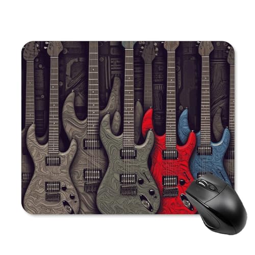 Mauspad mit Gitarrenmuster, quadratisch, Gaming-Mauspad, ultradünn, glatte Oberfläche und rutschfeste Gummiunterseite, wasserdicht, bequem, Mauspad für Computer, Laptop, 20 x 25 cm Mauspad mit Gitarrenmuster, quadratisch, Gaming-Mauspad, ultradünn, glatte Oberfläche und rutschfeste Gummiunterseite, wasserdicht, bequem, Mauspad für Computer, Laptop, 20 x 25 cm von POTSCBVW