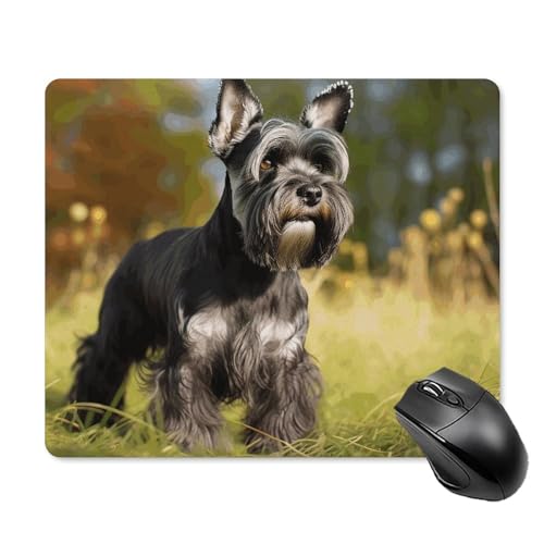 Mauspad mit Schnauzer Hund auf dem Gras, quadratisch, Gaming-Mauspad, ultradünn, glatte Oberfläche und rutschfeste Gummiunterseite, wasserdicht, bequem, Mauspad für Computer, Laptop, 18 x 22 cm Mauspad mit Schnauzer Hund auf dem Gras, quadratisch, Gaming-Mauspad, ultradünn, glatte Oberfläche und rutschfeste Gummiunterseite, wasserdicht, bequem, Mauspad für Computer, Laptop, 18 x 22 cm von POTSCBVW