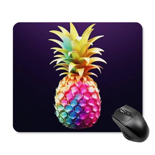 Mauspad mit buntem Ananas, quadratisch, ultradünn, glatte Oberfläche und rutschfeste Gummiunterseite, wasserdicht, bequem, Mauspad für Computer, Laptop, 25 x 30 cm Mauspad mit buntem Ananas, quadratisch, ultradünn, glatte Oberfläche und rutschfeste Gummiunterseite, wasserdicht, bequem, Mauspad für Computer, Laptop, 25 x 30 cm von POTSCBVW