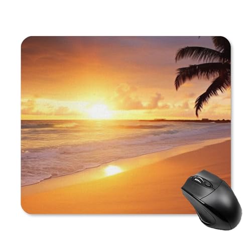 Mauspad mit tropischem Strand und Sonnenuntergang, quadratisch, Gaming-Mauspad, ultradünn, glatte Oberfläche und rutschfeste Gummiunterseite, wasserdicht, bequem, Mauspad für Computer, Laptop, 25 x 30 Mauspad mit tropischem Strand und Sonnenuntergang, quadratisch, Gaming-Mauspad, ultradünn, glatte Oberfläche und rutschfeste Gummiunterseite, wasserdicht, bequem, Mauspad für Computer, Laptop, 25 x 30 von POTSCBVW