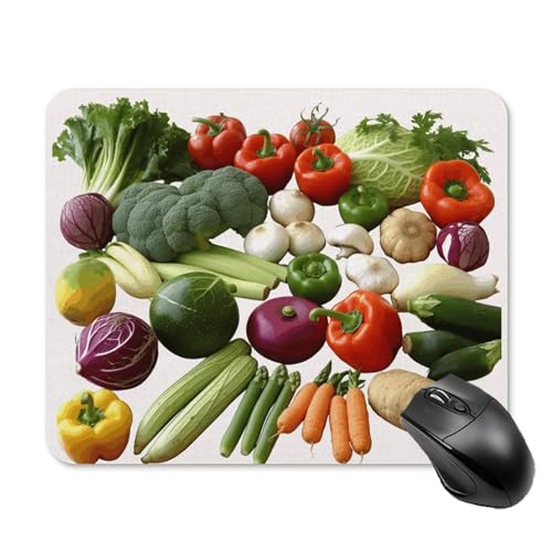 Mauspad mit verschiedenen Gemüsesorten, quadratisch, ultradünn, glatte Oberfläche und rutschfeste Gummiunterseite, wasserdicht, bequem, Mauspad für Computer, Laptop, 20 x 25 cm Mauspad mit verschiedenen Gemüsesorten, quadratisch, ultradünn, glatte Oberfläche und rutschfeste Gummiunterseite, wasserdicht, bequem, Mauspad für Computer, Laptop, 20 x 25 cm von POTSCBVW